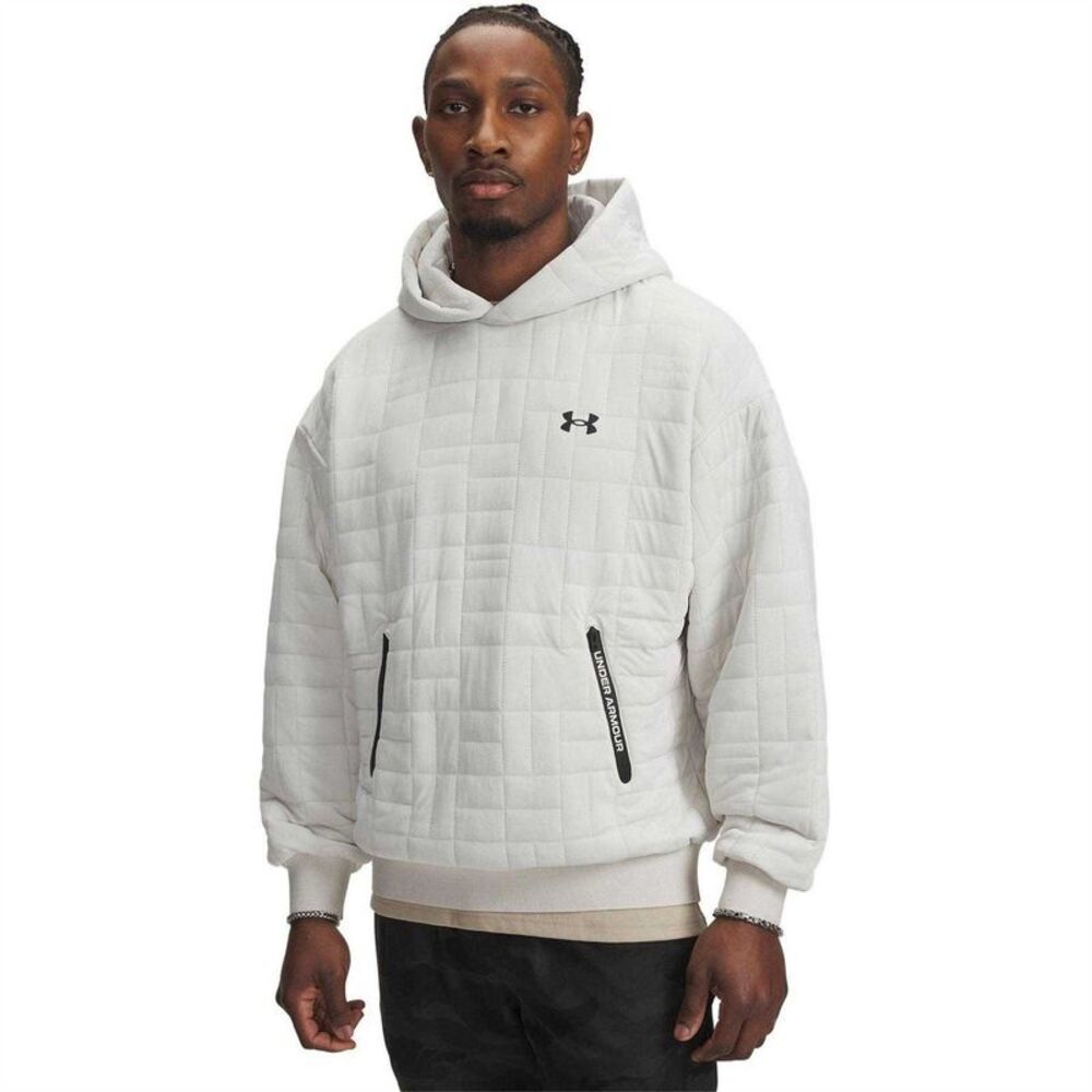 Under Armour Mens Unstoppable Quilted Pullover Hoodie / White